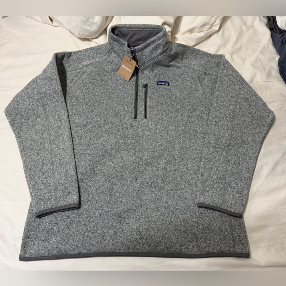 New Patagonia Better Sweater 1/4 Zip Pullover Stonewash Gray Men's 2XL XXL $139